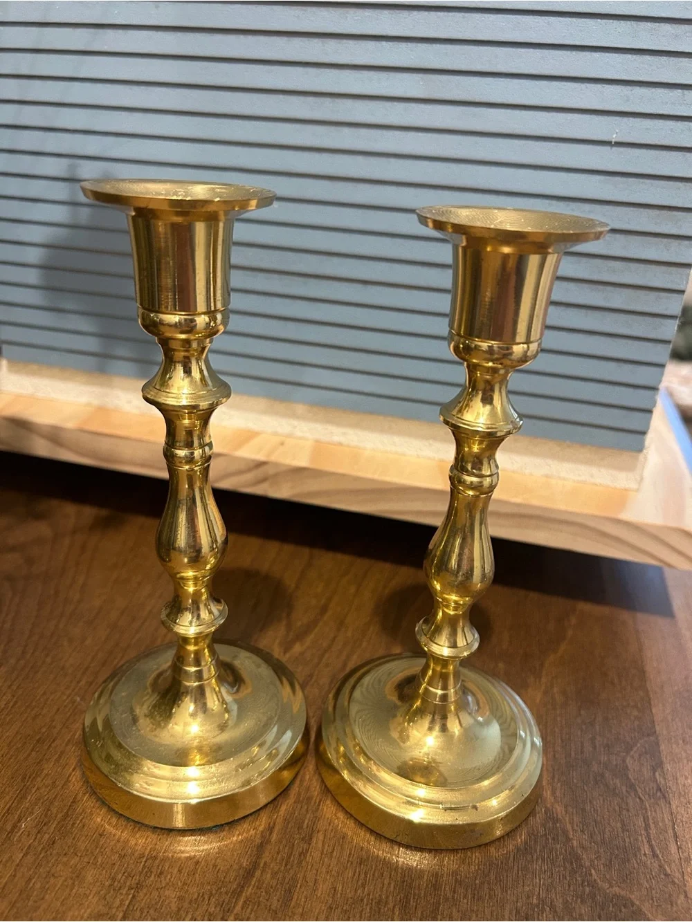 Vintage Solid Brass 7” Candlestick Holder Pair | Taper Candle Holders